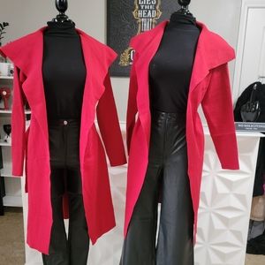 Red Knit Trench Coat (LAST ONE)